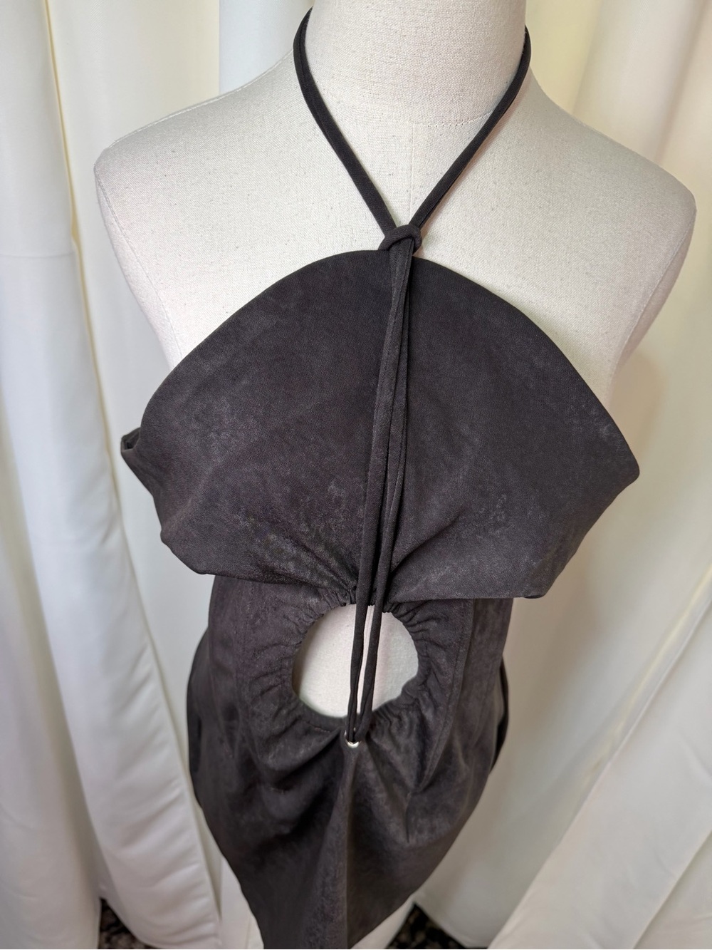 Meji Meji ‘Arewa’ Sculpted Halter Dress in “Coco Crush Brown” Size 8 - Picture 8 of 16